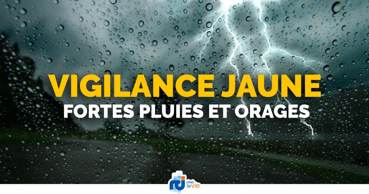 Vigilance JAUNE Pour Fortes Pluies Et Orages